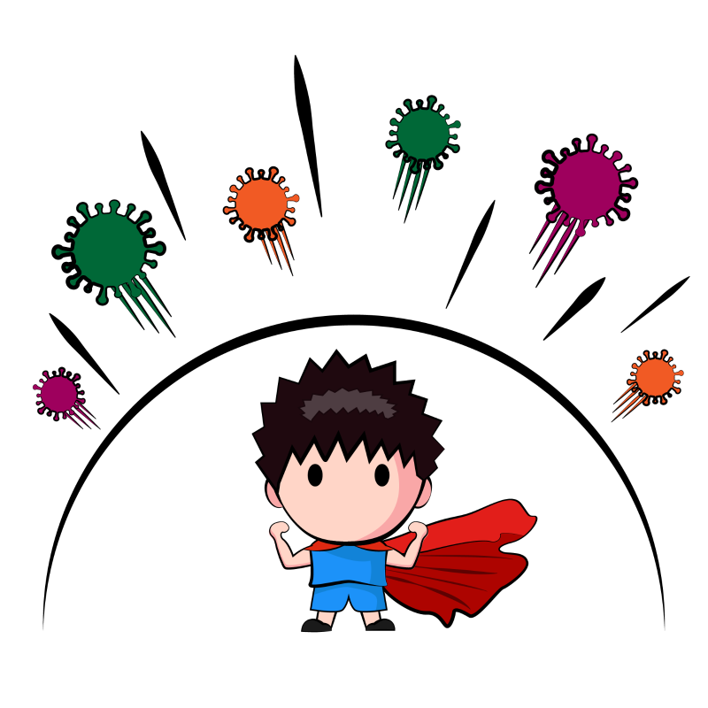 千庫網_鍛煉身體增強免疫力卡通男孩_元素編號12814477